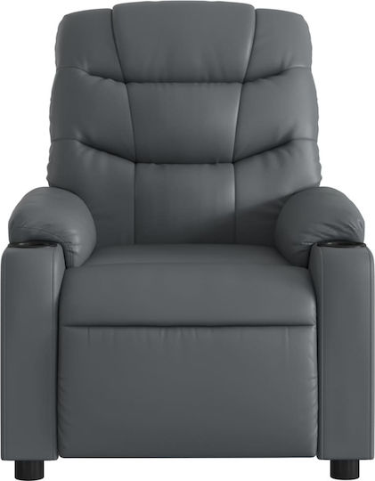 Fotoliu Relax Masaj cu Puf din Piele Ecologică Gri 75.5x93x99.5cm