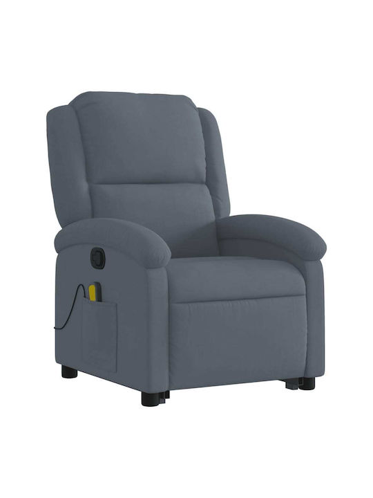 Relax Armchair Massage with Footstool Velvety Dark Grey