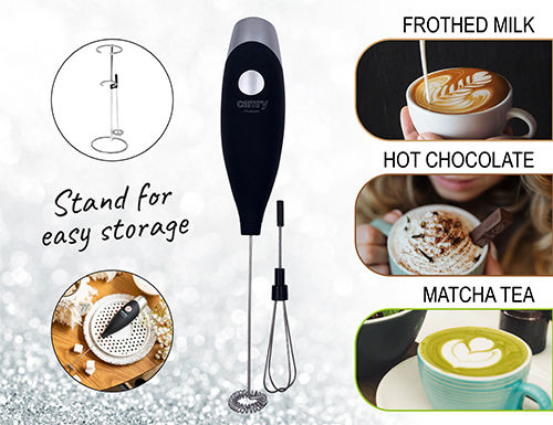 Camry Milk Frother Hand Battery Black