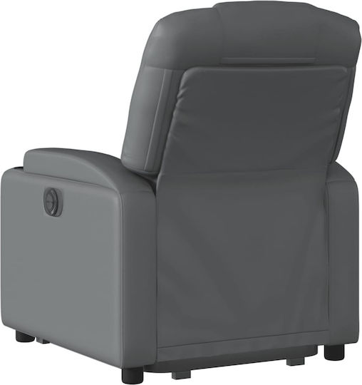 Πολυθρόνα Relax με Υποπόδιο από Δερματίνη Γκρι 74x88x97cm