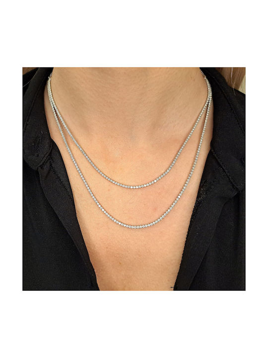 Kosmima Michalis Necklace Double from Silver with Zircon