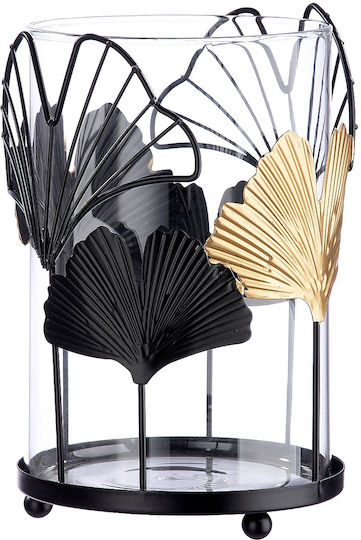 ArteLibre Tabletop Metallic Lantern Black