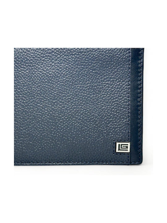 Guy Laroche Men's Leather Wallet with RFID Blue