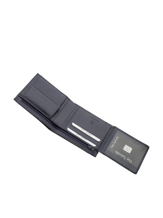 Leather Men's Wallet Classic with RFID Blue