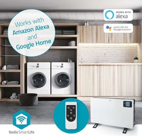 Nedis SmartLife Θερμοπομπός Δαπέδου 2000W με Ηλεκτρονικό Θερμοστάτη και WiFi 59.8x37.5cm Λευκό