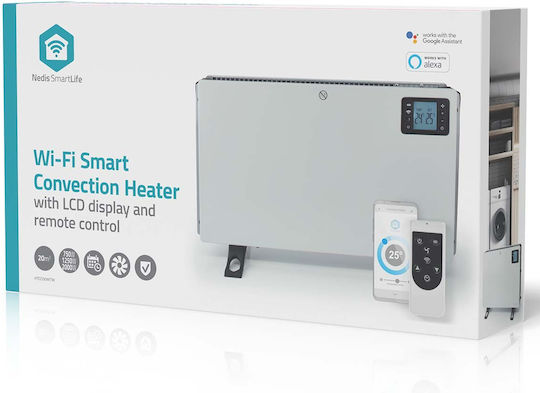 Nedis SmartLife Θερμοπομπός Δαπέδου 2000W με Ηλεκτρονικό Θερμοστάτη και WiFi 59.8x37.5cm Λευκό