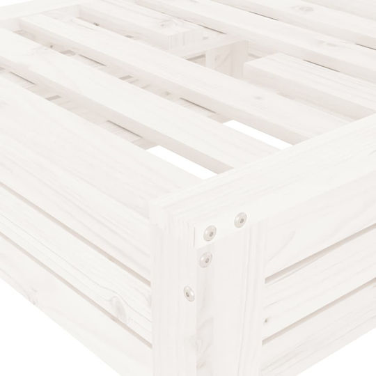 vidaXL Стойка за чадър Дърво Бял 63.5x63.5x26см