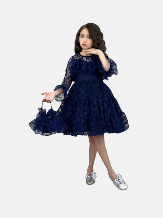 Kids Dress Long Sleeve Dark Blue