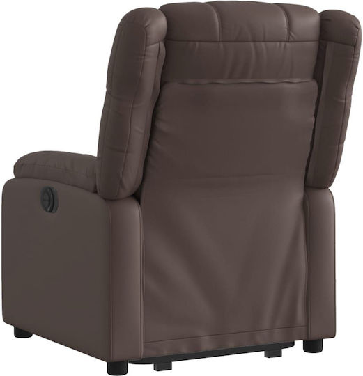 Relaxsessel mit Fußhocker aus Kunstleder Braun 77x95x99cm