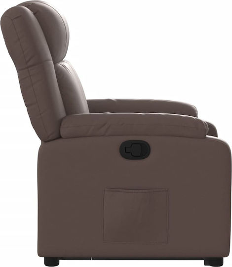 Relaxsessel mit Fußhocker aus Kunstleder Braun 77x95x99cm