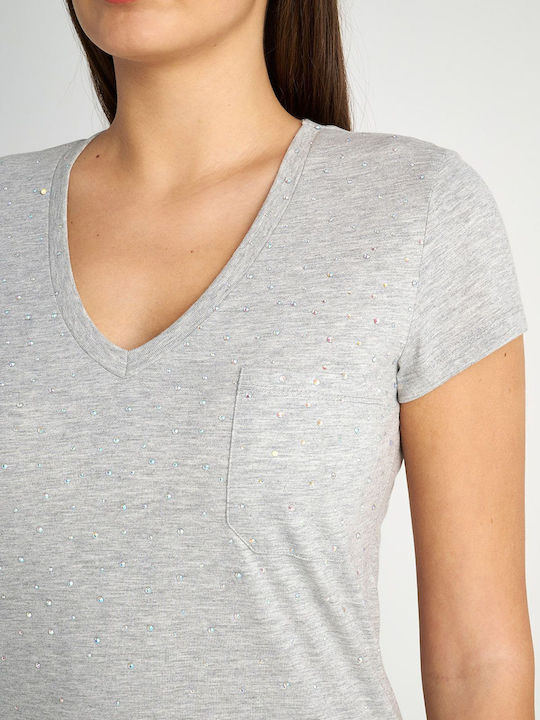 SugarFree Damen Sportlich Oversized T-shirt Gray