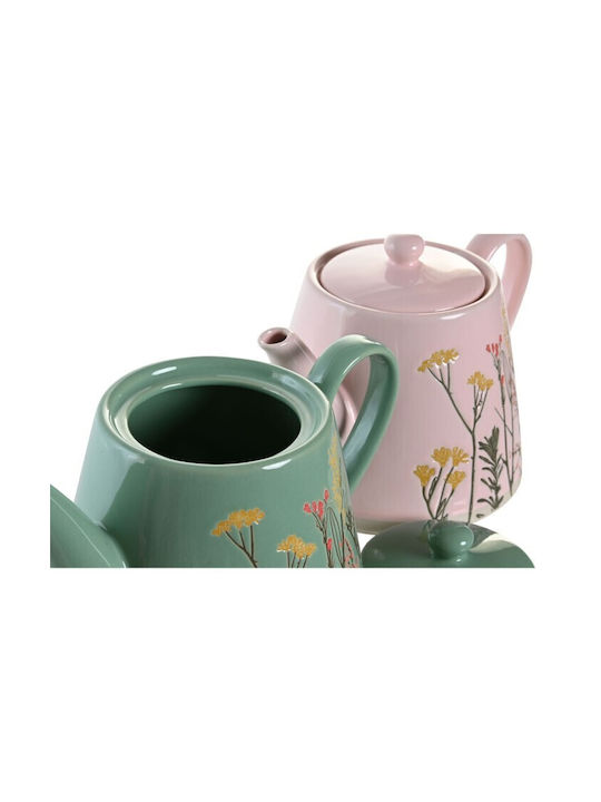 DKD Home Decor Tea Set with Cup Ceramic in Pink Color 12pcs