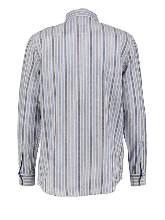 Scotch & Soda Men's Shirt Long Sleeve Striped Blue