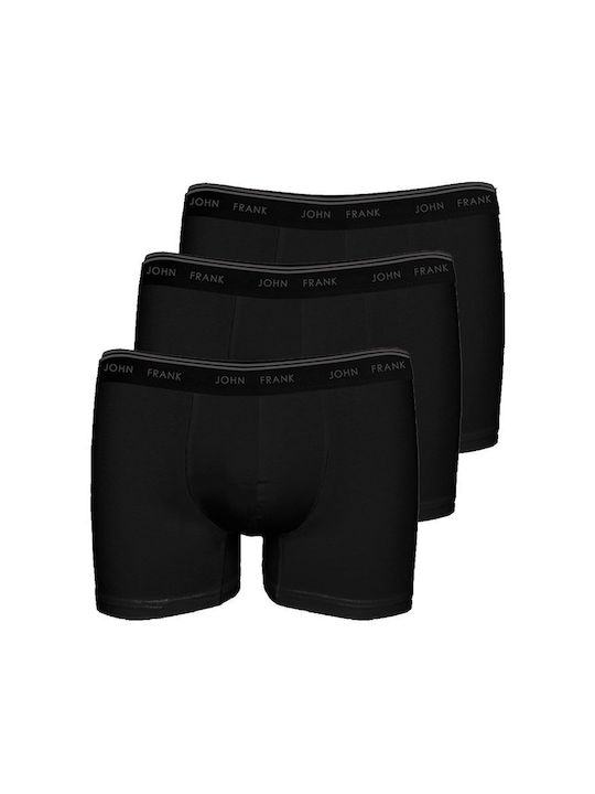 John Frank Men's Boxers Black 3Pack