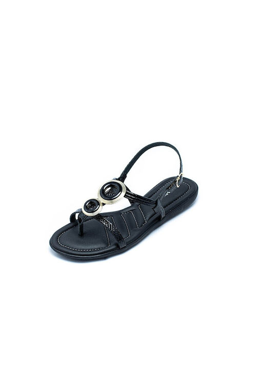 Piccadilly Damen Flache Sandalen Anatomisch in Schwarz Farbe