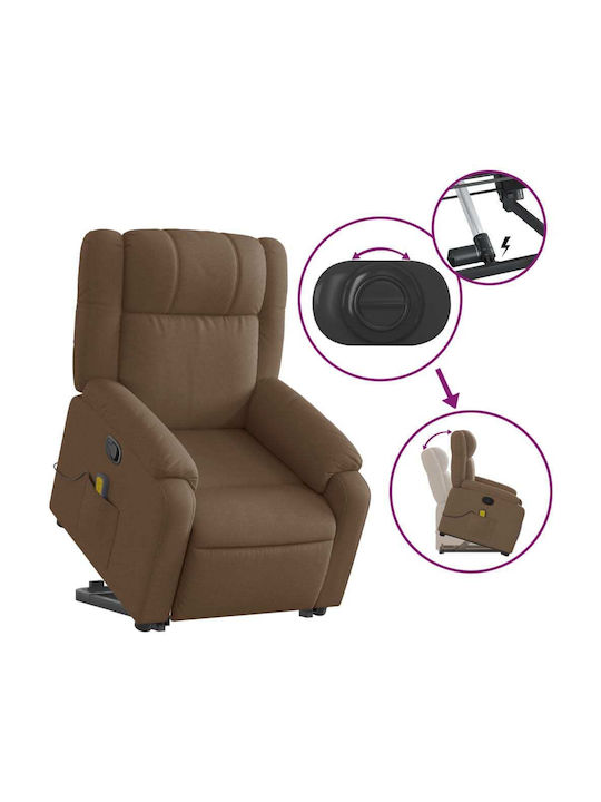 Πολυθρόνα Relax Massage με Υποπόδιο Καφέ 77x95x99cm