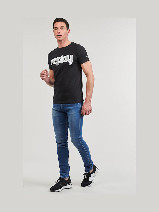 Anbass Men's Elastic Jeans Pants with Skinny Fit Blue