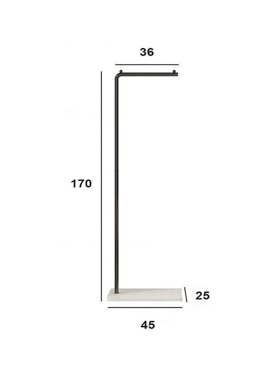 Etoile Freistehender Kleiderständer Metallisch Gold 45x25x170cm