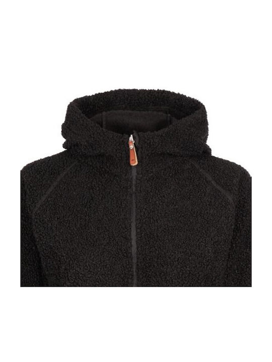 Trespass Trespass Fleece Γυναικεία Ζακέτα με Φερμουάρ σε Μαύρο Χρώμα