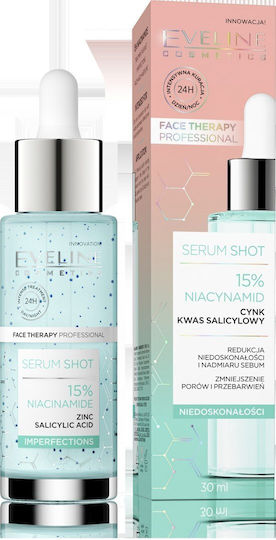 Eveline Shot 15% Niacinamide Moisturizing Serum Face with Niacinamide for Acne & Imperfections 30ml