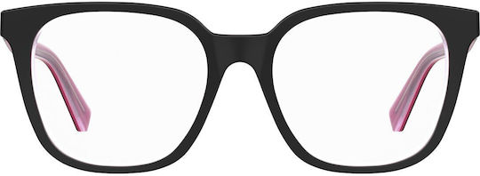 Moschino Love Plastic Eyeglass Frame Black MOL590 807