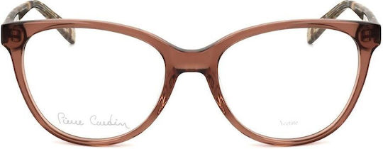 Pierre Cardin Дамски Пластмасов Рамка за Очила Котешко око Кафяв P.C 8476 09Q