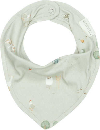 Little Dutch Little Farm Bavetă material textil cu buton Verde