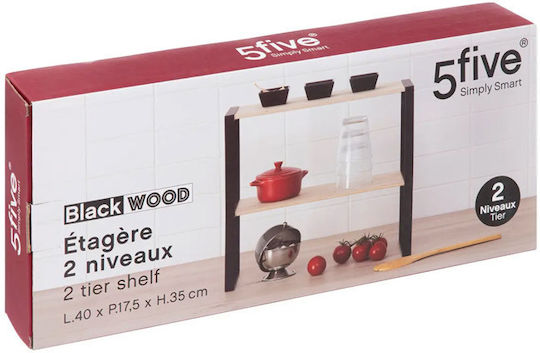 5Five Wall Wooden Shelf 40x17.5x35cm Brown