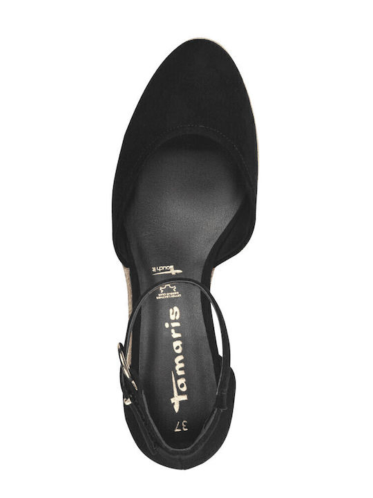 Women's Suede Platform Espadrilles Black