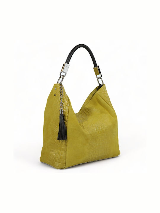 Passaggio Leather Leather Women's Bag Shopper Shoulder Yellow