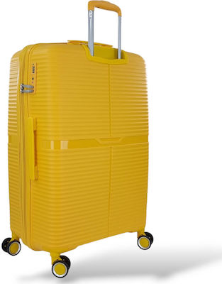 RCM Large Travel Suitcase Hard Yellow with 4 Wheels Height 75cm.