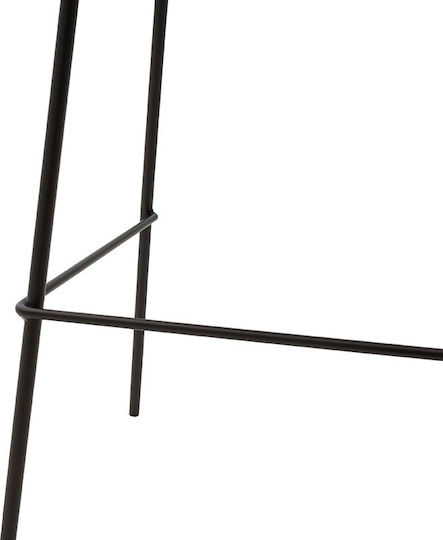 Hocker Bar mit Rückenlehne Gepolstert mit Kunstleder Faith Charcoal 2Stück 50x54x104cm