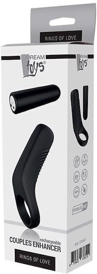 Dream Toys Rings of Love Couples Enhancer Vibrating Couples Cock Ring Black