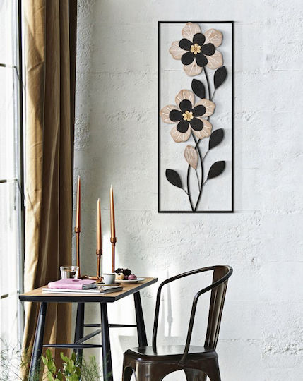 Mauro F Wall Decor Black Made of Metal 70x2.5x27cm