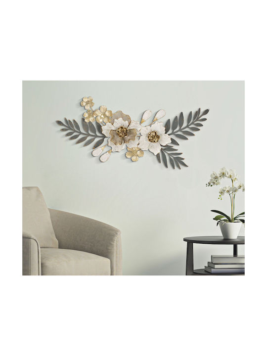Mauro F Grey Wall Decor Made of Metal 90.2x7.6x41.9cm