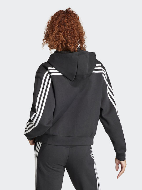 adidas Future Icons 3-Stripes Ζακέτα Black με Κουκούλα