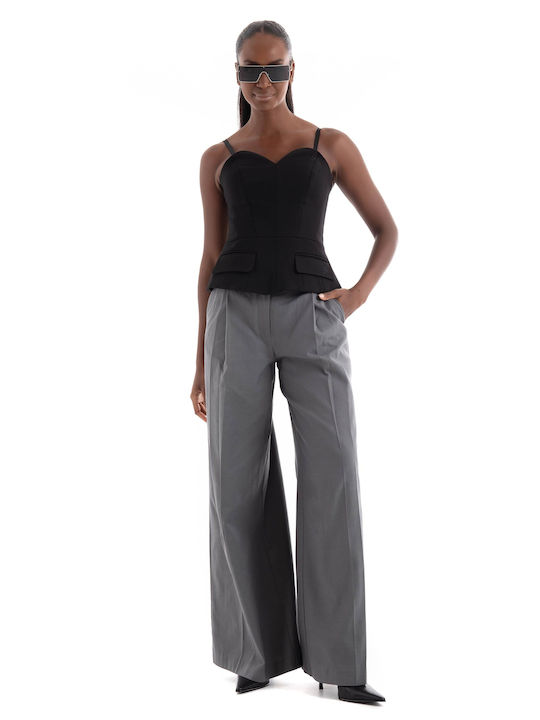 Karl Lagerfeld Damen Stoff Palazzo-Hose Grey