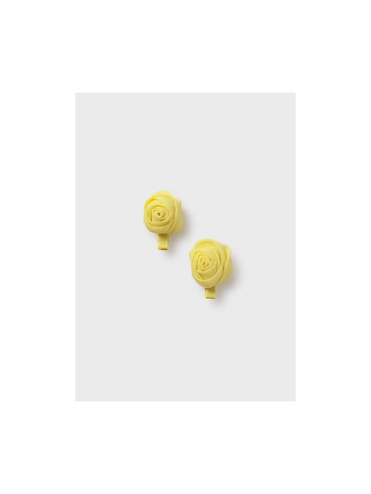 Abel & Lula Set of Kids Hair Clips with Bobby Pin Flower in Yellow Color 2pcs