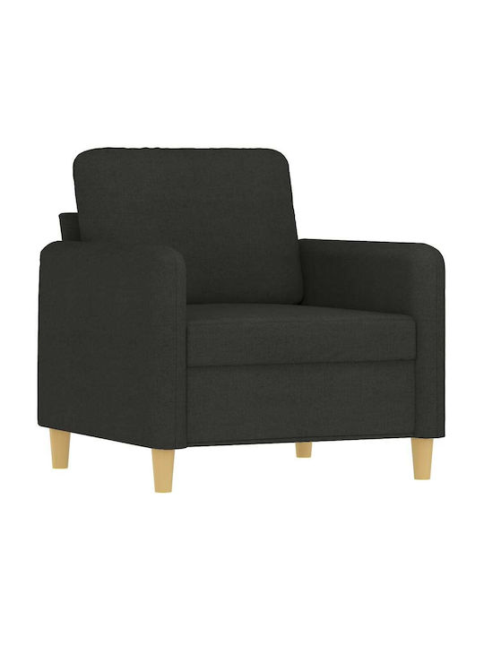 Living Room Furniture Set 3-Seater & 2-Seater & Armchair Black