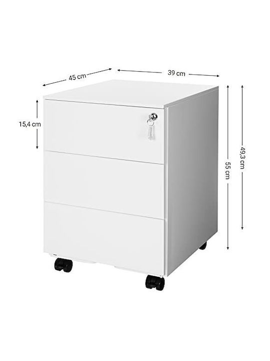 Office Storage Chipboard Cabinet Gray L39xW45xH55cm