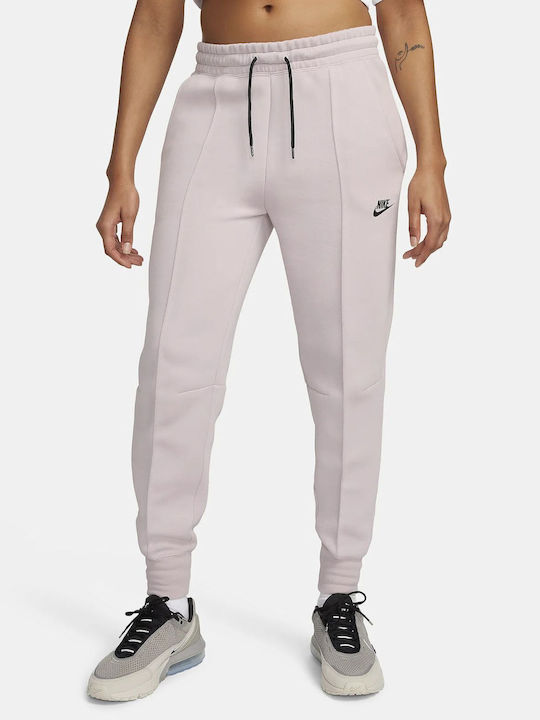 Nike Tech Pantaloni de trening pentru femei cu cauciuc Violet Fleece