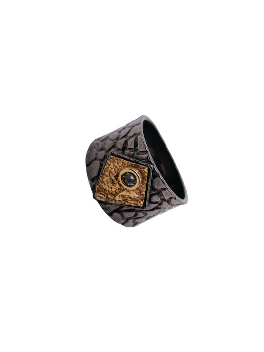 Women's Ring with Zircon from Silver Gold Plated