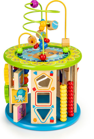 Ecotoys Jucării de rostogolit și de târâre Cilindru de activități din Lemn