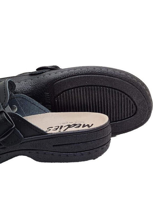Anatomice Din Piele Papuci de Damă Negre