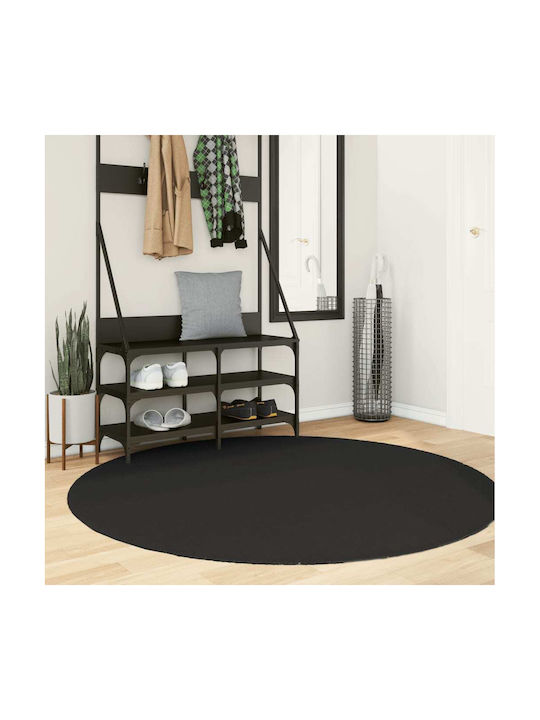 vidaXL Huarte Anti-slip Rug Round Black