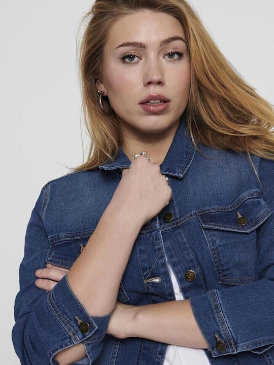 Women's Short Jean Jacket for Spring or Autumn Blue