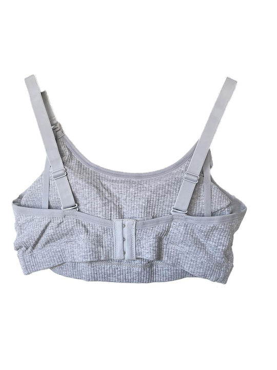 Ouno Cotton Maternity & Nursing Bra with Clips Grey