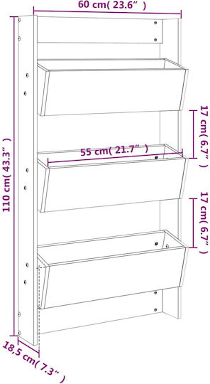 vidaXL Planter Box Plastic Masif Pseudo-Chuga 60x18.5x110cm.