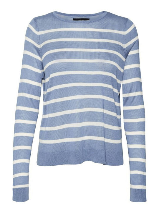Vero Moda Women's Long Sleeve Sweater Striped Coronet Blue