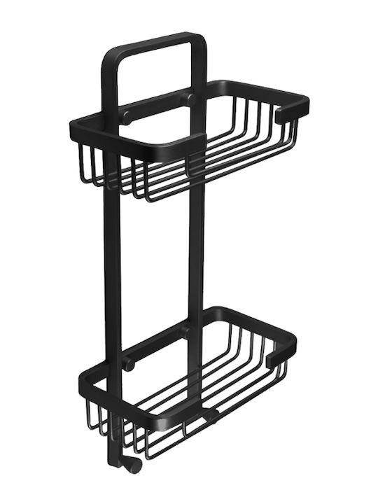 Dimitracas Wall Mounted Bathroom Shelf Metallic 20x10x40cm Black